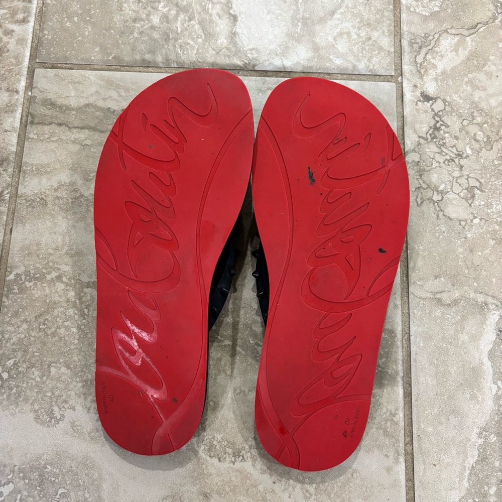 Christian Louboutin Loubi Flip Woman Flip-flops - RubberBlack Sz IT40 (Sz 10 US) - Picture 8 of 10